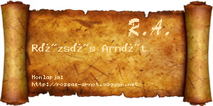 Rózsás Arnót névjegykártya